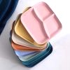 Samulee 6 Assiettes Divisées, Assiette Plate Compartiment 22.5cm, Plateau Repas Compartiment Reutilisable Multicolore Incassable Avec Vaisselle Correspondante, Pour Adulte Enfant